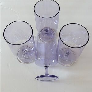 ANTHROPOLOGIE Morgan Short Purple Wine Glasses Set of 4 Lk NEW! No box